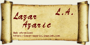 Lazar Azarić vizit kartica